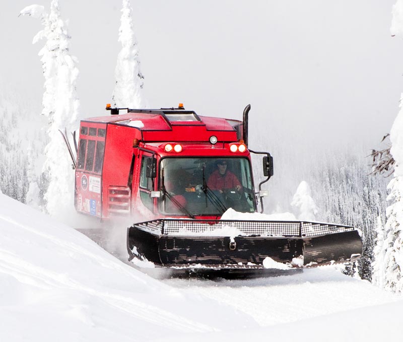 cat skiing at GNPG in Whitefish, Montana