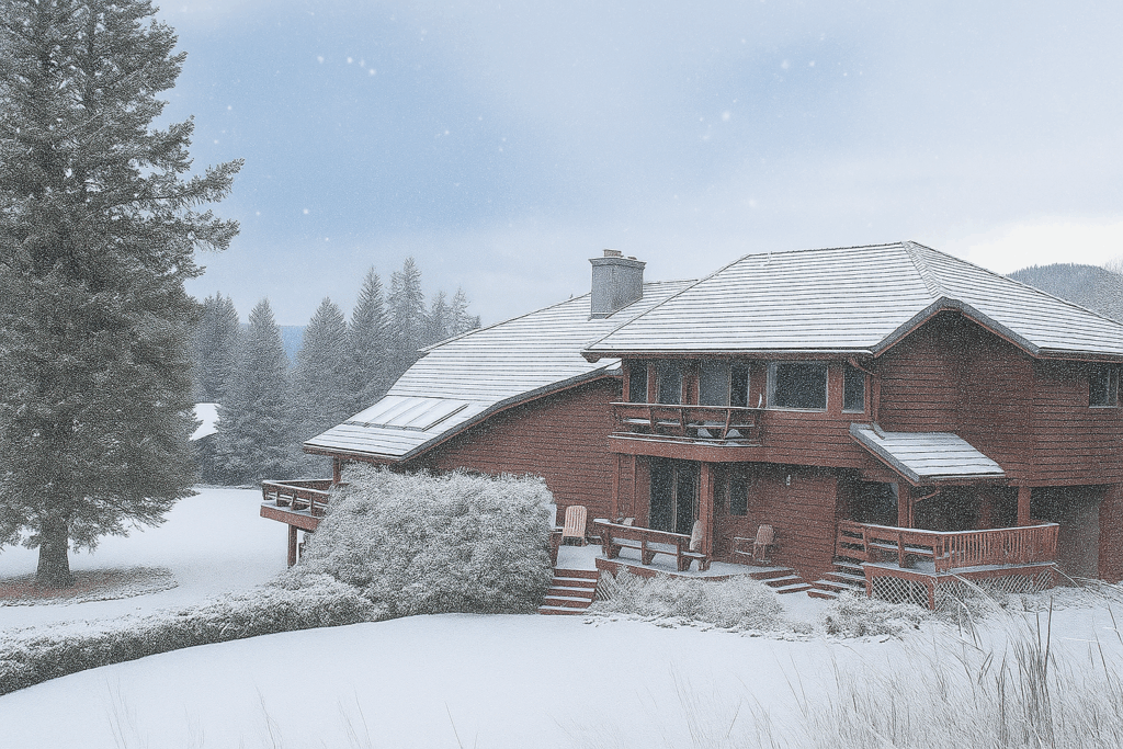 Bar W Ranch in Montana during a snowy winter day.