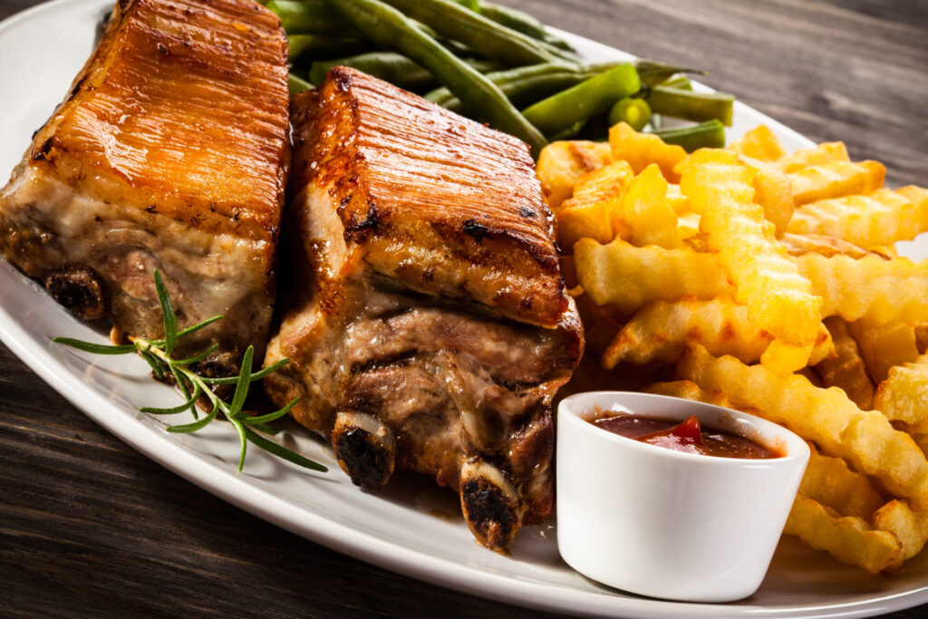 pork chops with fries dinner buffet